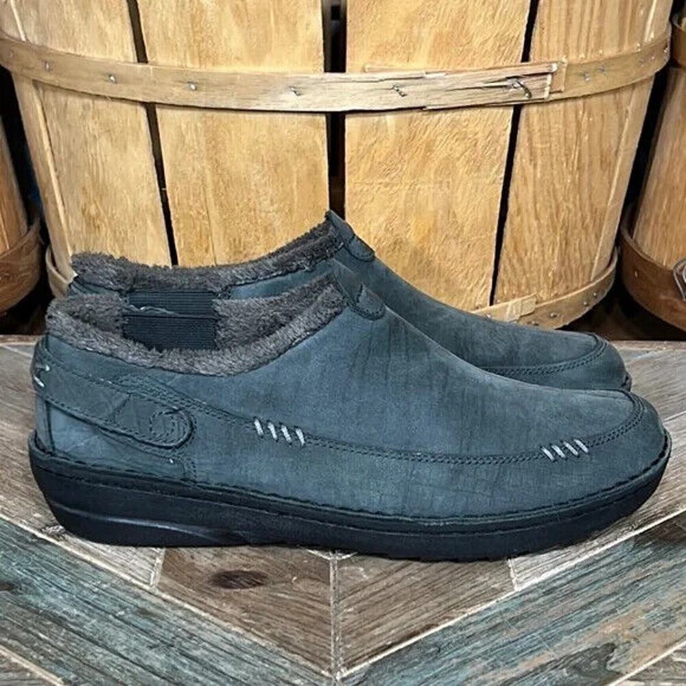 Teva Kiru Beluga Dark Grey Nubuck Sherpa Lined Winter Loafers Shoes Women Size 8